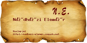 Nádházi Elemér névjegykártya